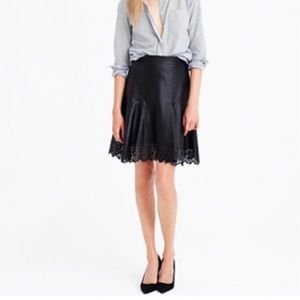 J. Crew Collection Plaza Laser-cut Leather in Black Size 0